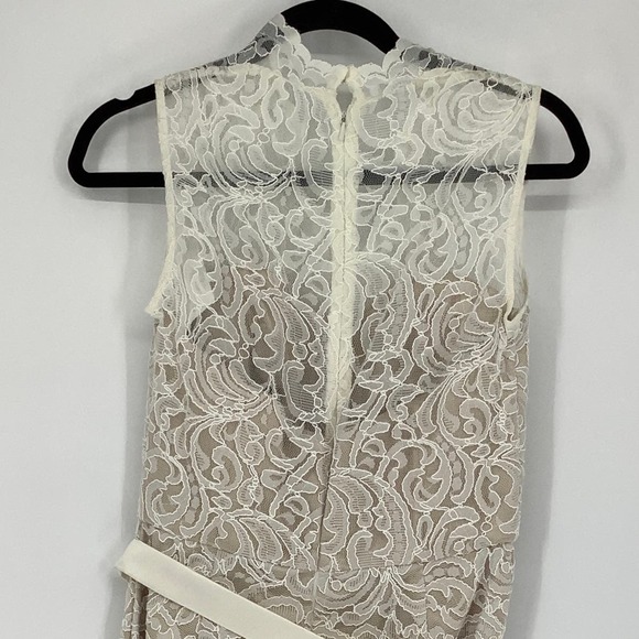 Dessy Collection Size 8 Sleeveless Lace V-Neck Cocktail Dress $250 msrpI23-4 - Picture 9 of 9